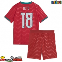 Camisa de Futebol Portugal Pedro Neto #18 Equipamento Principal Infantil Mundo 2026 Manga Curta (+ Calças curtas)